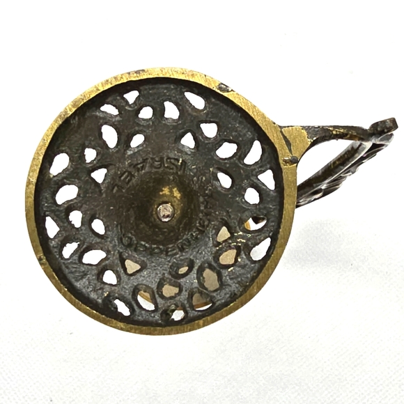 Vintage Oppenheim Israel Brass Candle Holder Ornate - Picture 5 of 7